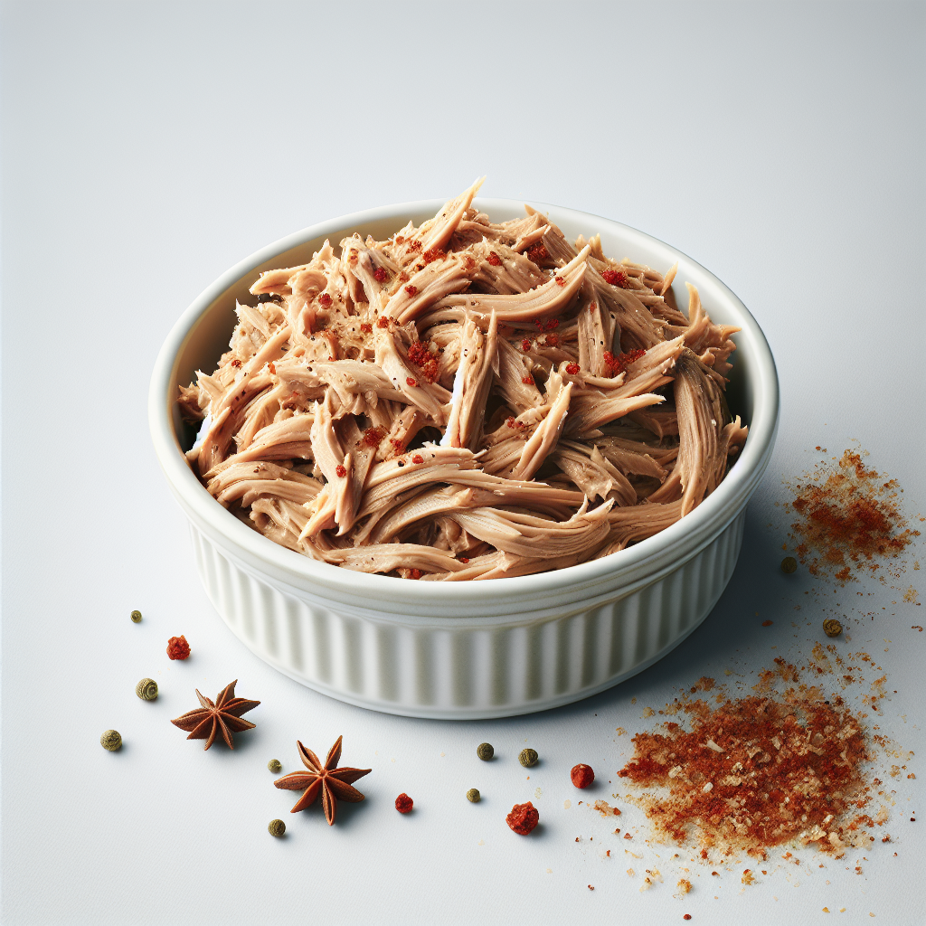 Goose Rillettes consist of slow-cooked goose meat that's seasoned with a blend of aromatic herbs and spices, then shredded and packed into a container to firm up. The meat is gently simmered in its own fat along with ingredients like garlic, bay leaves, thyme, and allspice until it is tender enough to be easily shredded.