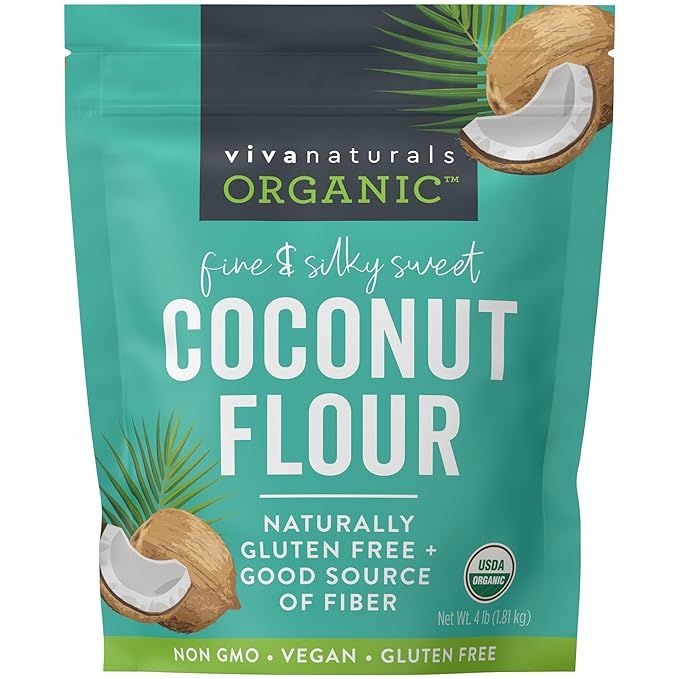 Viva Naturals Organic Coconut Flour is a gluten-free flour substitute that is perfect for those following Keto, Paleo, and vegan diets. This product is made from the finest organic coconuts and is non-GMO, unbleached, and unrefined, making it a healthier alternative to traditional wheat flour.