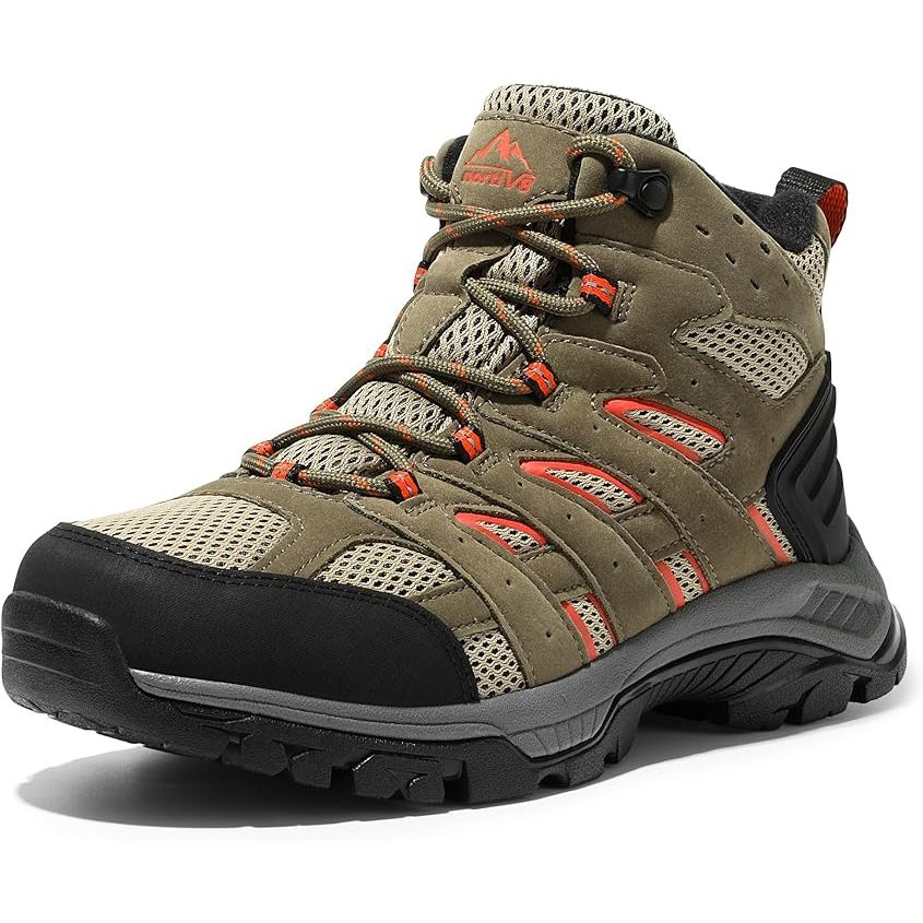 NORTIV 8 Women's Waterproof Hiking Boots are designed for outdoor activities such as hiking, trekking, backpacking, and mountaineering. These lightweight boots provide support, comfort, and stability on rugged terrain. They are made with waterproof materials to keep your feet dry in wet conditions.