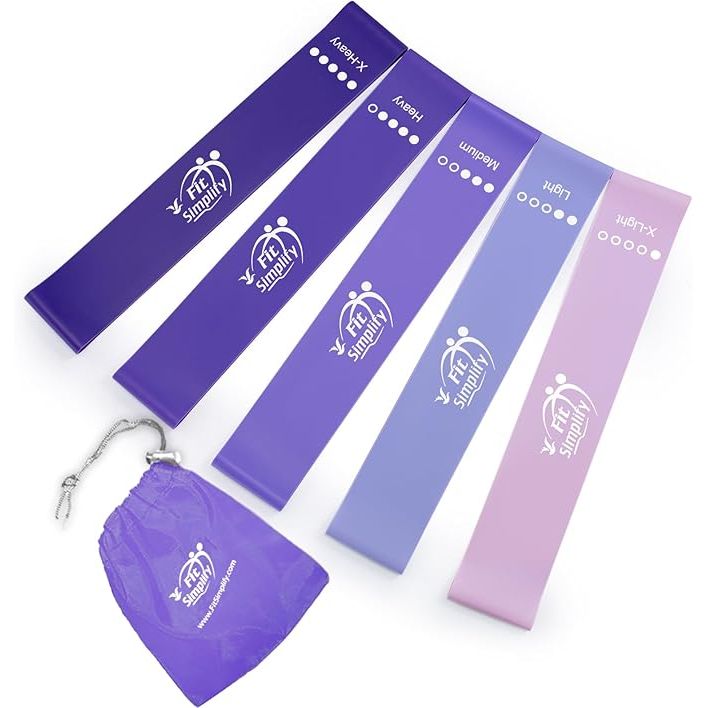 The Fit Simplify Resistance Loop Exercise Bands are a set of five high-quality loop bands made from 100% natural latex. Each band is color-coded to indicate its level of resistance, ranging from extra light to extra heavy. These bands are perfect for a variety of exercises, including strength training, yoga, pilates, and physical therapy.