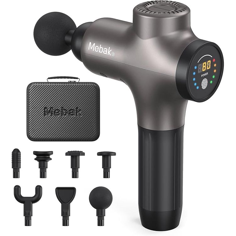 The Mebak 3 Massage Gun is a professional-grade muscle percussion massage gun designed for athletes and individuals looking for pain relief and muscle recovery. This powerful massager gun uses deep tissue percussion to target muscles and help release knots and tension.