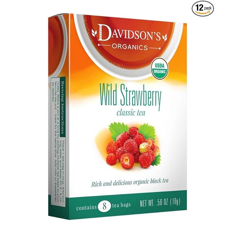 Davidson's Organics is a reputable company that specializes in producing high-quality organic teas. Their Wild Strawberry tea is a popular choice among tea enthusiasts. It comes in a pack of 12 boxes, with each box containing 8 tea bags.