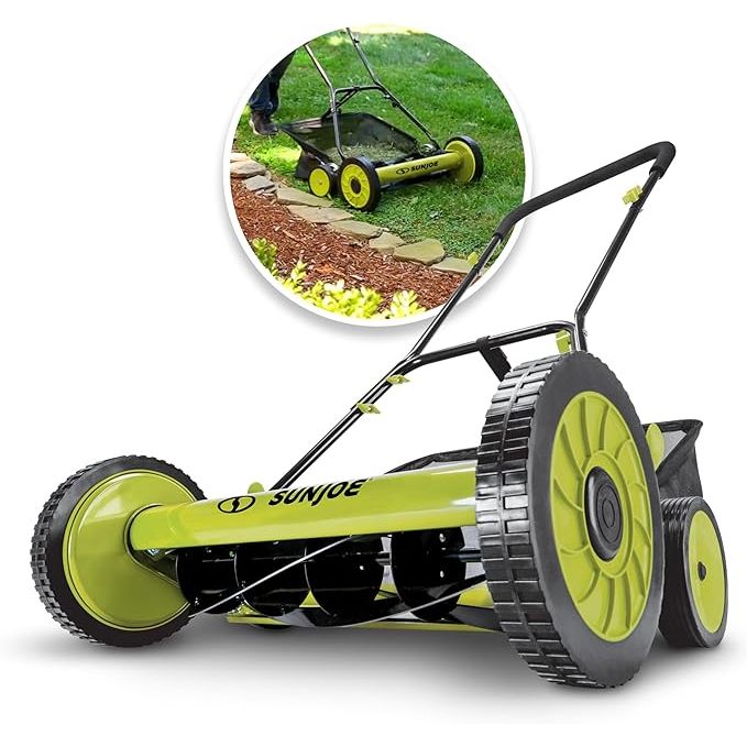 The Sun Joe MJ502M Reel Mower is a manual lawn mower designed for eco-friendly and efficient grass cutting. It features a 20-inch cutting width and a 5-blade reel with ball bearings for smooth and precise cutting. The mower has a 9-position height adjustment ranging from 1.18 to 2.