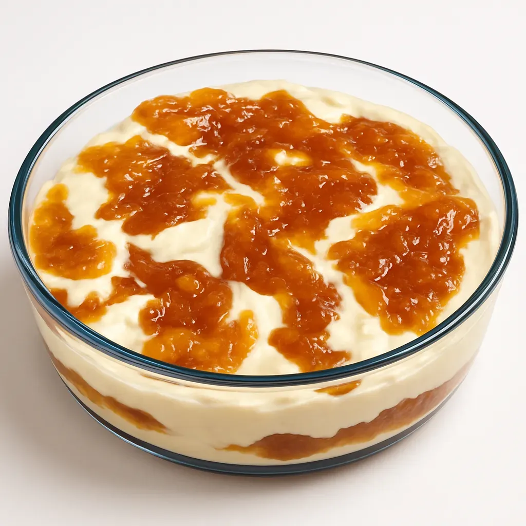 A layered dessert featuring the exotic cupuaçu fruit complemented by rich white cream and cookies, perfect for a refreshing sweet ending.