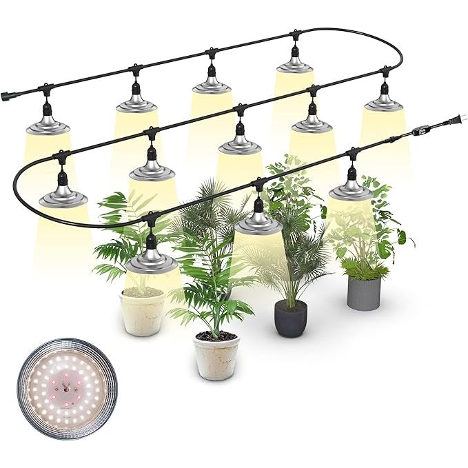 The outdoor grow lights for greenhouse are UL certified IP44 waterproof LED lights designed to provide full spectrum lighting for plants seedling in a greenhouse, garden, backyard, or farm setting.
