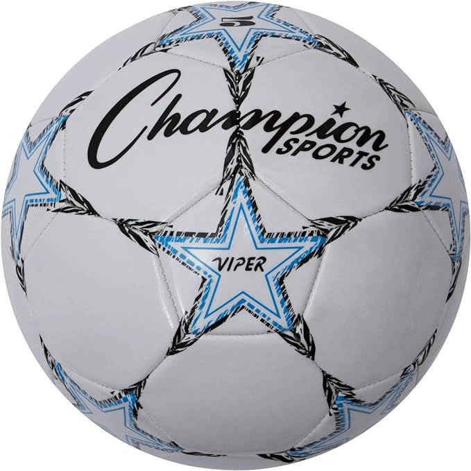 The Champion Sports Viper Soccer Ball is a synthetic leather soccer ball suitable for players of all ages, including youth, kids, and adults. The ball comes in three different sizes: Size 3, Size 4, and Size 5, making it suitable for players of different ages and skill levels.