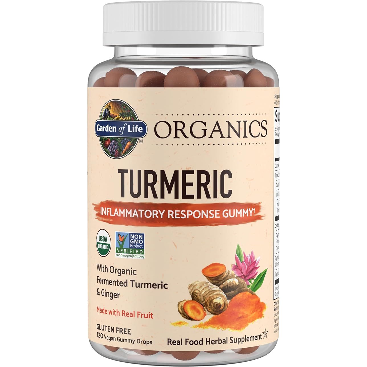 Garden of Life Organics Turmeric Inflammatory Response Gummy is a supplement made with real fruit gummies which are suitable for both kids and adults. Each gummy contains 50mg of curcumin, which is a powerful antioxidant known for its anti-inflammatory properties.