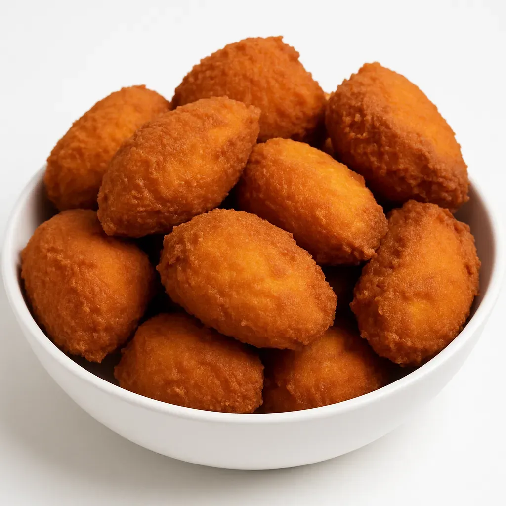 Acarajé Baiano is a quintessential Afro-Brazilian delicacy originating from Bahia, known for its savory, deep-fried fritters made from black-eyed peas, often enjoyed as appetizers or street food snacks.