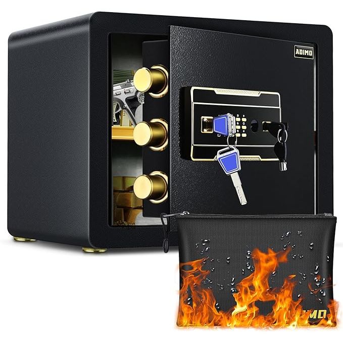 The ADIMO safe is the ultimate choice for protecting your valuables with its super strong alloy and fixed design. Made of heavy-duty alloy steel, this safe is thicker and more secure than others on the market, with 3 thick bolts for added strength and anti-theft protection.