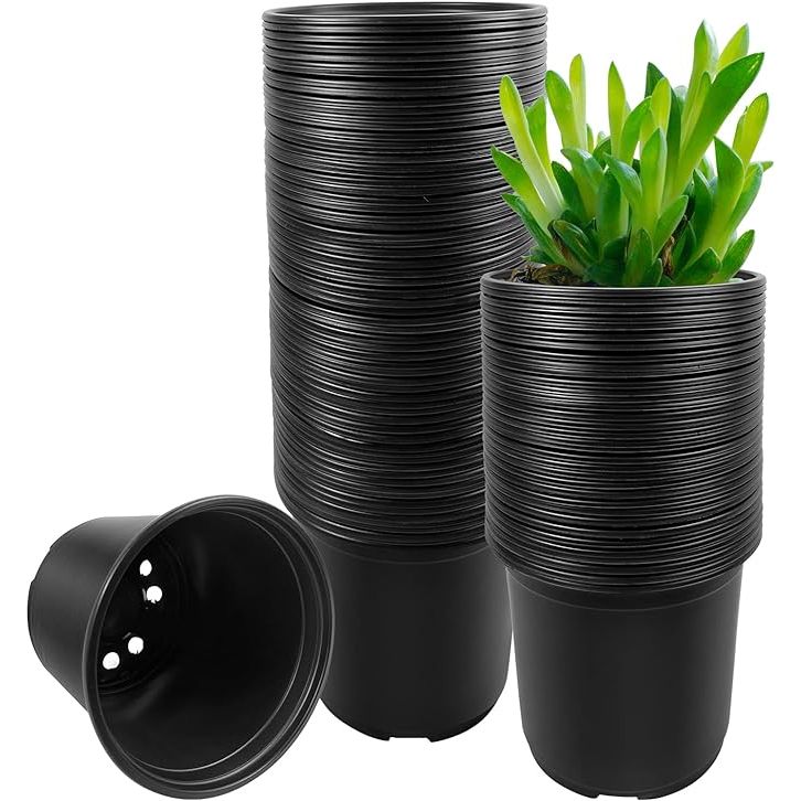The 100 Pack Nursery Pots are a convenient and economical option for gardeners looking to transplant their plants. This set comes with 100 plastic pots in various sizes (4, 5, and 6 inches) to accommodate different types of plants. Each pot is equipped with drainage holes to ensure proper water drainage and prevent overwatering.