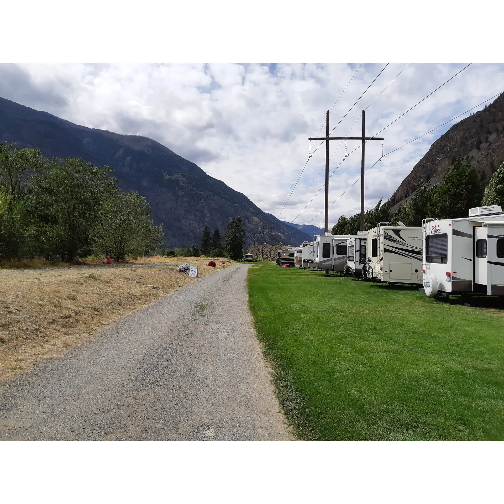 Discover the tranquility and convenience of the Eagle RV Park and Campground, a jewel offering an exceptional camping experience. Boasting an established record of superior cleanliness and maintenance, the park ensures guests a comfortable and serene stay with amenities such as pristine bathrooms and showers, as well as hassle-free full hook-ups and accessible pull-through sites to accommodate larger units.

Our guests consistently praise the attentive and personal touch provided by our staff, known for their friendliness and dedication to guest satisfaction. Owners often make it a point to personally patrol the grounds, ensuring everything is to the utmost standard, promoting a sense of security and community amongst our visitors. 

For an added level of convenience, Eagle RV Park and Caterground operates year-round, welcoming travelers during all seasons. It is also a pet-friendly destination, understanding that your furry friends are a part of your family adventure.

The park's prime location, poised on the edge of Keremeos, offers easy access to local sights and a peaceful retreat after a day of exploration. The guest experience is further enhanced by our specialized services such as efficient laundry facilities, contributing to the sense of a home away from home.

Commended for its excellent pricing without compromising quality and services, Eagle RV Park and Campground stands out as a premium choice for your next outdoor getaway. Visitors frequently express their heartfelt recommendations, grateful for an experience steeped in kindness, comfort, and the genuine warmth of our host, Gayle, who ensures every stay is memorable. Come and experience the charm and camaraderie that await you at Eagle RV Park and Campground, where every stay is a step towards your next great adventure. Description by ChatGPT.