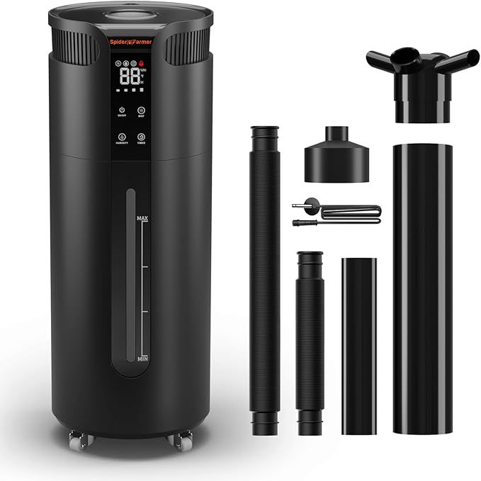 The Spider Farmer 16L Humidifier is designed for use in large rooms, such as greenhouses, mushroom farms, and bedrooms. This humidifier provides cool mist to help maintain optimal humidity levels for indoor plants, promoting healthier growth and preventing issues such as dryness and wilting.