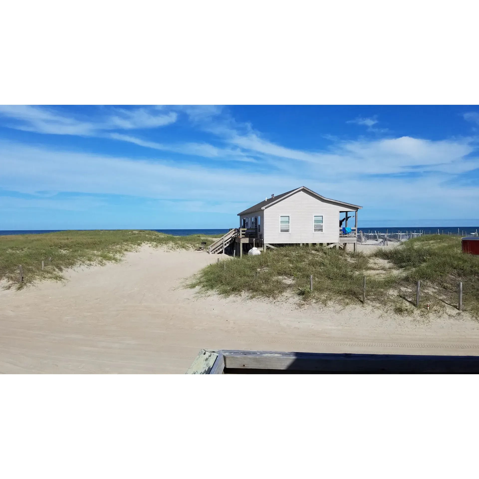 Long Point Cabin Camp Office is an idyllic retreat for those seeking to experience the natural splendor of North Carolina's Outer Banks. Visitors have consistently lauded the well-maintained cabins and the remarkable scenery that beckons outdoor enthusiasts to explore. With 55 miles of pristine beach to discover, it's a paradise for guests with 4x4s and ATVs, offering endless adventures along the rugged coastline.

The camp office ensures you have a smooth experience by providing essential services such as ice and gasoline, which means you can focus on enjoying the untouched beauty of Core Banks. Guests are captivated by the proximity of the cabins to the sandy shores, making it a perfect spot for a family weekend filled with sunshine and sea breezes. It's important to come prepared with supplies, but in case you forget, a cool breeze from an electric fan can enhance your comfort while you soak in the tranquil surroundings.

Visitors have frequently praised the warm and welcoming staff, who contribute to the fantastic atmosphere with their attentive service and local knowledge. With such positive feedback, it's no wonder guests are eager to return for another memorable weekend in this unspoiled gem. Whether you're here for the views, the adventure, or simply a peaceful retreat away from the hustle and bustle, Long Point Cabin Camp Office seems to offer the perfect backdrop for an incredible outdoor experience. Description by ChatGPT.