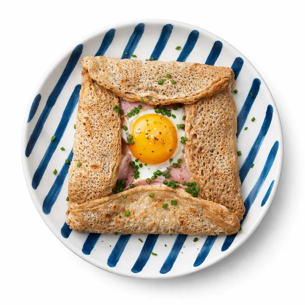 A delightful French dish combining ham, eggs, and buckwheat crepes, perfect for breakfast, brunch, or a light dinner. Rich in flavors and nutrition, it's a true treat for the taste buds!
