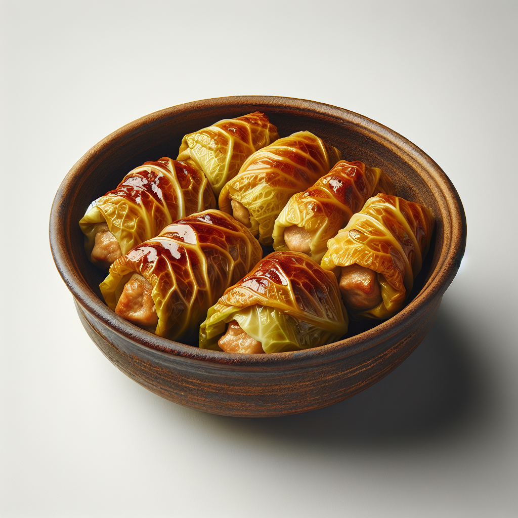 Holubtsi, or Ukrainian cabbage rolls, are a traditional Eastern European dish consisting of cooked cabbage leaves wrapped around a variety of fillings. Inside, a mixture of rice, pork, onions, and a blend of spices such as garlic, dill, and paprika provide a hearty and savory flavor.