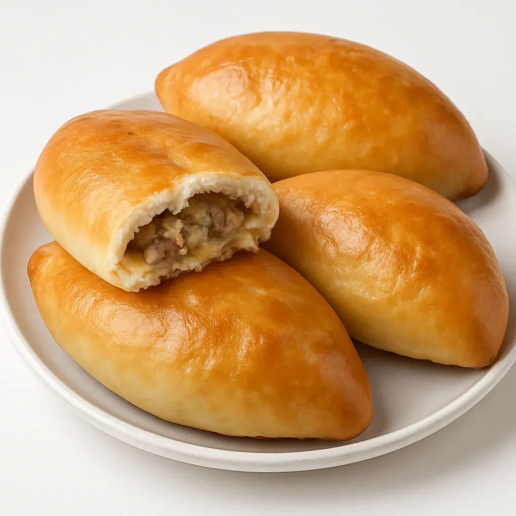 Dive into the hearty, savory world of Russian cuisine with our traditional Meat & Cheese Piroshki. A harmonious blend of tender yeast dough, juicy ground beef, and overflowing cheesy goodness makes this dish ideal as an appetizer or fulfilling main course.