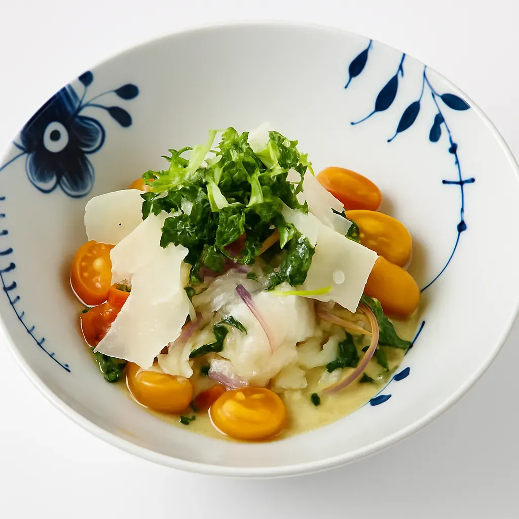 Baked Cod with Cherry Tomatoes and Parmesan is a flavorful and nutritious seafood dish that brings together the delicate taste of cod fish with the sweetness of cherry tomatoes and the savory richness of Parmesan cheese.