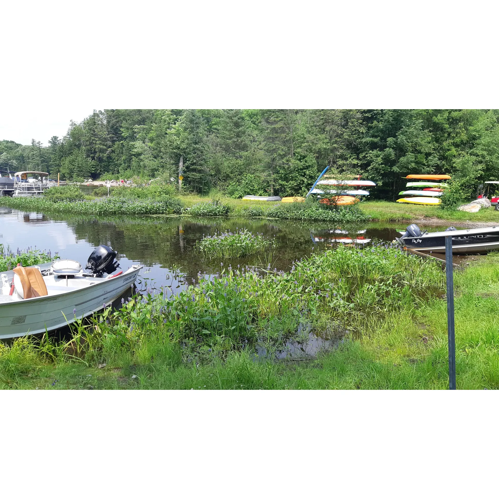 Welcome to Horseshoe Lake Camp & Cottages, a serene getaway perfect for those seeking a touch of tranquility amidst the beauty of nature. This charming retreat offers visitors spacious and well-distributed sites, surrounded by the calming presence of trees that provide an atmospheric blend of shade and natural beauty.

Visitors are welcomed with the delightful ambiance of a quiet escape where one can reconnect with nature and enjoy the simple pleasures of outdoor life. The camp prides itself on its beautiful layout, which offers a sense of community while also allowing guests to enjoy their own peaceful corner of the park.

The family-friendly environment is highlighted by amenities such as a shallow beach, ideal for kids to splash around and have fun, and an impressive playground that stands as a testament to the camp's commitment to family enjoyment and activity. The vision of children’s laughter and joy playing echoes through the trees, creating lasting memories for visiting families.

Horseshoe Lake Camp & Cottages offers the forest's tranquility and the perfect backdrop for relaxation and the making of cherished moments. For those who appreciate a mix of leisure and adventure, this destination is a splendid choice. Description by ChatGPT.