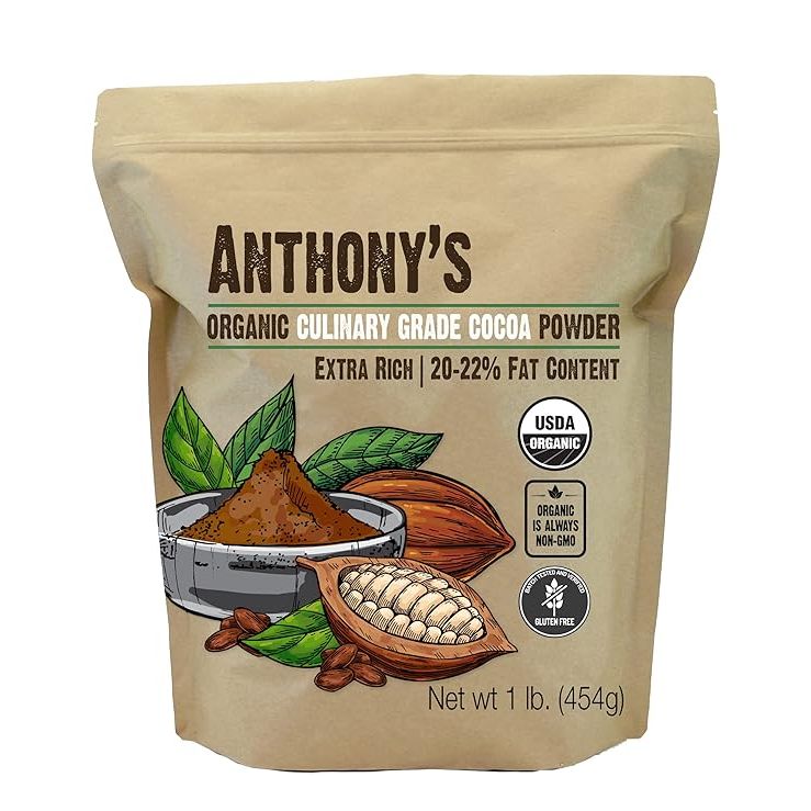 Anthony's Organic Culinary Grade Cocoa Powder is a high-quality, 1 lb package of Dutch processed baking cocoa. This cocoa powder is sourced from organic, non-GMO cocoa beans and is free of gluten, making it a great option for those with dietary restrictions.