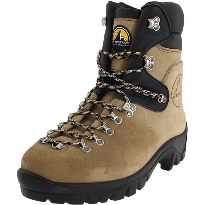 The La Sportiva Men's Glacier WLF Mountaineering/Hiking Boots are a durable and high-performance option for outdoor enthusiasts. These boots are designed specifically for mountaineering and hiking in rough terrain, providing excellent traction and stability.