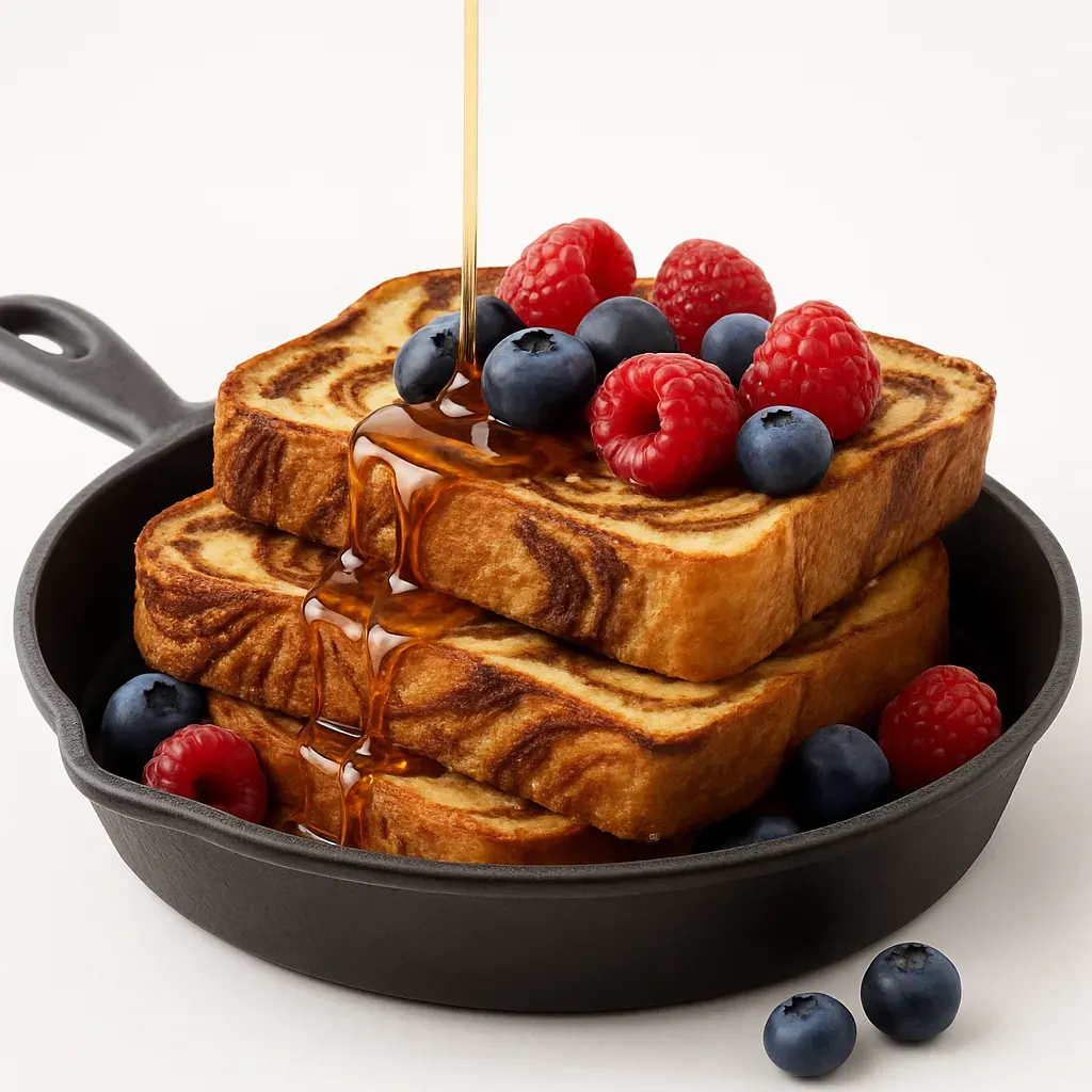 Pain Doré, commonly known as French Toast, is a classic breakfast or brunch dish with roots in French cuisine. Day-old bread is given new life when soaked in a sweet custard mixture made with eggs, milk, sugar, and vanilla extract.