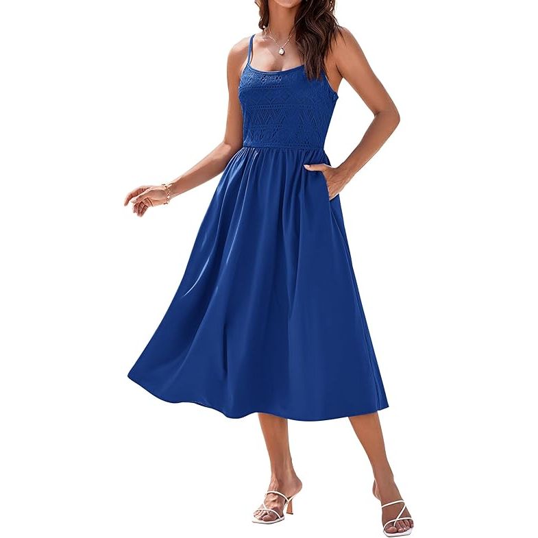 [ELEGANT LACE BODICE]: This dress features a beautiful lace patchwork design on the bodice, adding a touch of elegance and femininity to your look. The intricate lace detailing creates a stunning visual contrast, making this dress stand out from the crowd.