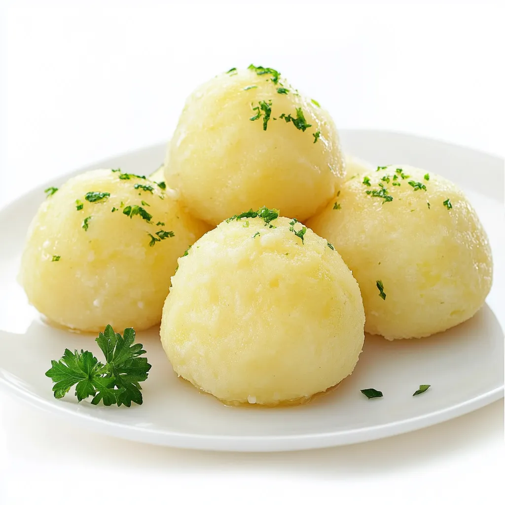 Kartoffelknödel, or potato dumplings, are a classic German delicacy that serves as a hearty and comforting side dish. These dumplings are made from a blend of mashed potatoes and flour, often with added breadcrumbs or semolina for texture. Eggs are incorporated to bind the mixture, which is then formed into round, plump dumplings.