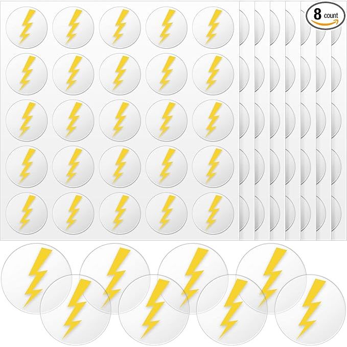 The Teling 200 Pcs Lightning Bolt Helmet Stickers are small, self-adhesive decals designed to personalize and customize helmets, windows, walls, laptops, lockers, and other surfaces. Each sticker measures approximately 1.1 inches and features a lightning bolt design, offering a sporty and vibrant look.