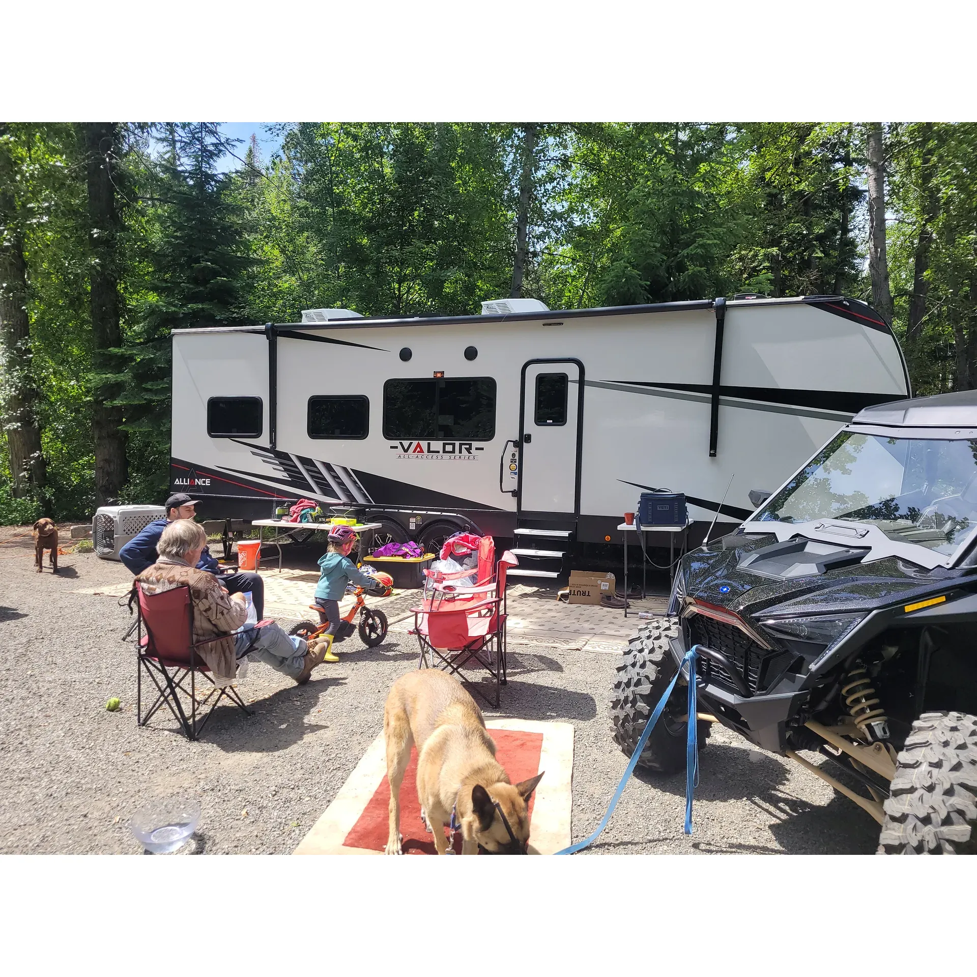 Discover the joy of the great outdoors at Icewater Creek Campground, a welcoming haven for outdoor enthusiasts and adventure-seekers alike. Recently updated to enhance your camping experience, the park offers a variety of individual and group sites, perfect for an immersive weekend spent among the tranquility of towering trees and the serene backdrop of a gentle creek.

The creek itself is a highlight, offering crystal-clear water that beckons for play. Ideal for families, its minimal flow ensures a safer environment for children to splash and enjoy nature's playground. Beyond the water's edge, adventurers can challenge themselves on the thrilling kids' singletrack trail that winds up the hill, adding an element of excitement to the natural allure of the grounds.

As a destination known for its motorbike-friendly atmosphere, Icewater Creek Campground provides an energetic vibe for those who appreciate the revving of engines and the spirit of motocross culture. Despite this lively ambiance, many find the area maintains a sense of quiet and cleanliness that enhances the overall camping experience.

Pristine, with excellent upkeep, the campgrounds evoke a sense of nostalgic charm without compromising on modern cleanliness standards, particularly notable in the well-maintained, vintage-style pit toilets. Guests are treated to a five-star outdoor stay that many enthusiastically endorse, ensuring that memories made here are as pure as the creek itself.

While designed to cater primarily to RVs with its cozy spots and a small bridge that adds character to the site, the campground offers an authenticity that also appeals to those looking for an essential camping experience. Though it’s wise to navigate the entry roads with care due to the rugged terrain, the journey leads to a location that is perfectly situated to access scenic trails like the 1377, opening the door to more adventures in the surrounding wilderness.

Icewater Creek Campground is an idyllic retreat for those seeking a combination of thrill, nature’s beauty, and a slice of old-fashioned camping charm. With its crystal clear waters, friendly atmosphere, and opportunities for both relaxation and adventure, it's an inviting destination ready to be the backdrop for your next memorable outdoor excursion. Description by ChatGPT.