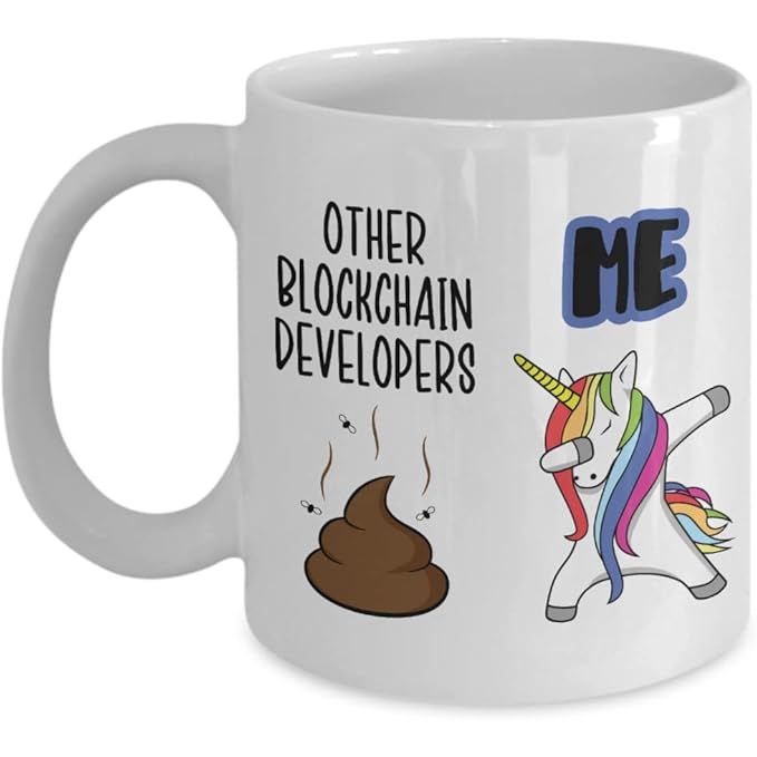 Blockchain Developer Mug, Blockchain Developer Gifts, Blockchain Engineer Mug, Blockchain Software Developer Gifts, and Core Blockchain Developer Mug are all types of mugs designed specifically for professionals in the field of blockchain technology.