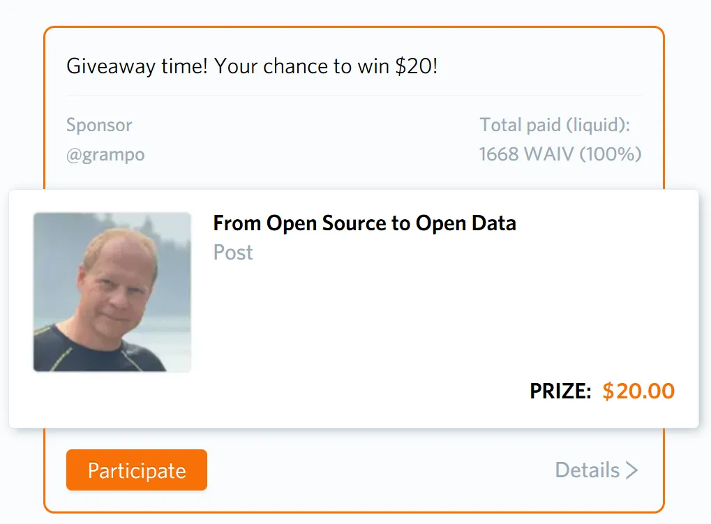 Giveaways on Posts and Other Updates