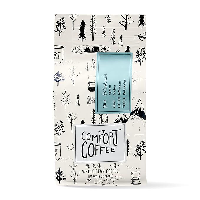 Mt. Comfort Coffee's El Salvador Medium Roast is a 12-ounce bag of coffee sourced from local and international coffee farms. The beans are roasted whole to preserve their freshness and flavor. This medium roast coffee offers a balanced and smooth taste profile with notes of nutty sweetness and hints of citrus.