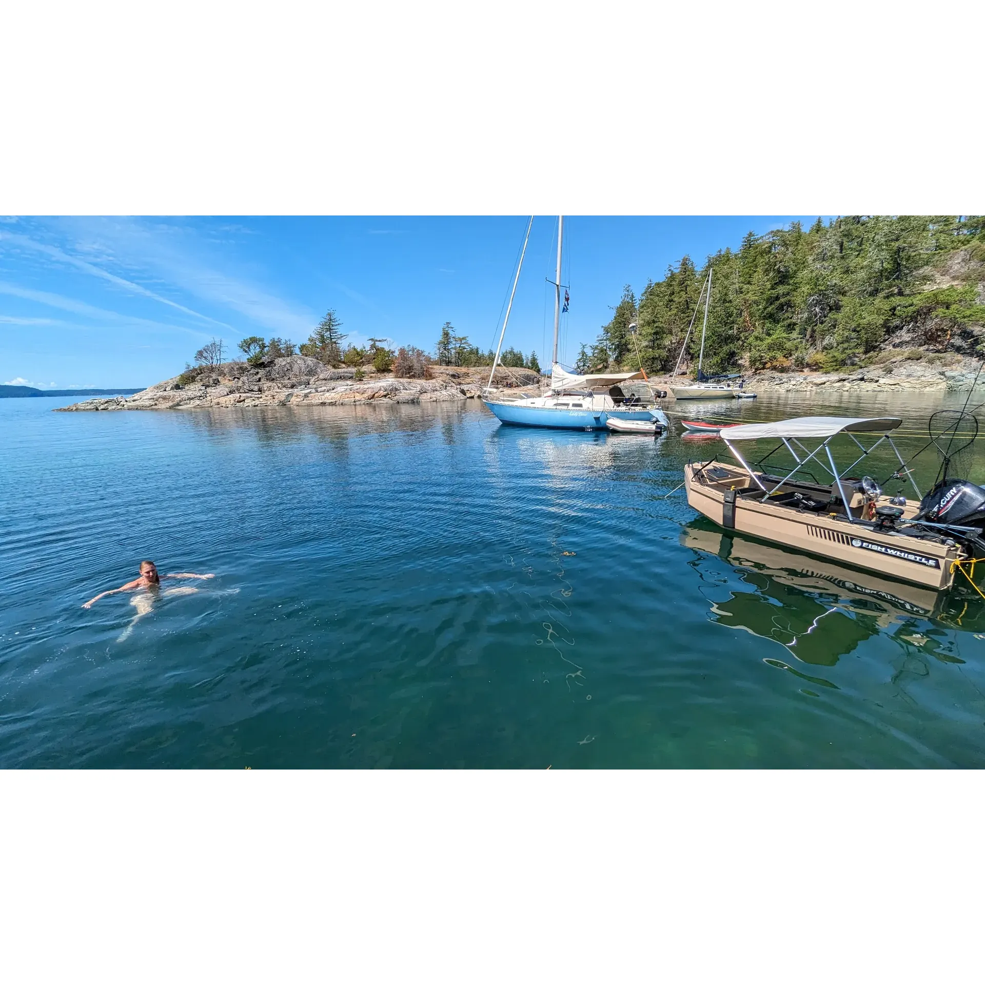 North Copeland Campground emerges as an exceptional destination for outdoor enthusiasts and nature lovers alike. A jewel of natural splendor, this beautiful locale is a haven for those seeking to commune with the outdoors. The expansive grounds cater to a diverse range of camping experiences, with plenty of space for smaller boats like the acclaimed Fish Whistle FW151 to anchor in the quaint lagoon during high water.

Visitors are treated to a serene lagoon that transforms with the tide, offering a unique experience of the landscape's changing character, and making it an ideal spot for kayakers to explore the waterways. The pass, a tranquil gateway through the campground, provides an intimate route for paddling adventures, gently enforcing a pace that ensures every visitor can absorb the tranquil atmosphere.

Guests frequently express a desire to extend their stay, encapsulated by the campground's remarkable setting. It's a place where the bustle of daily life fades into the background, replaced by the harmony of rustling leaves and gentle lapping water. North Copeland Campground stands out as an amazing location that leaves a lasting impression on all who visit, delivering an authentic connection with nature's untouched beauty. Description by ChatGPT.