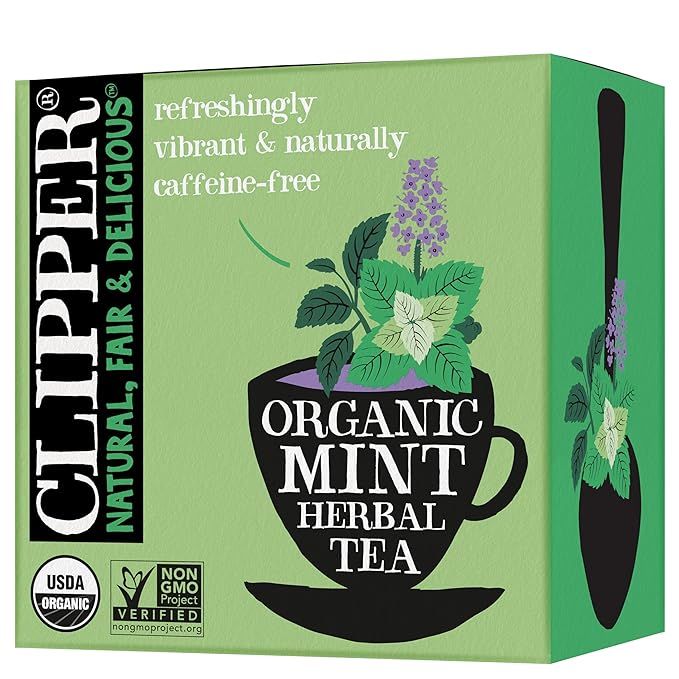 Clipper Tea Mint Herbal Teabags are a caffeine-free option made from USDA organic ingredients. These teabags are filled with refreshing mint leaves that create a natural and delicious flavor. Whether enjoyed hot or iced, the minty taste provides a soothing and invigorating experience.