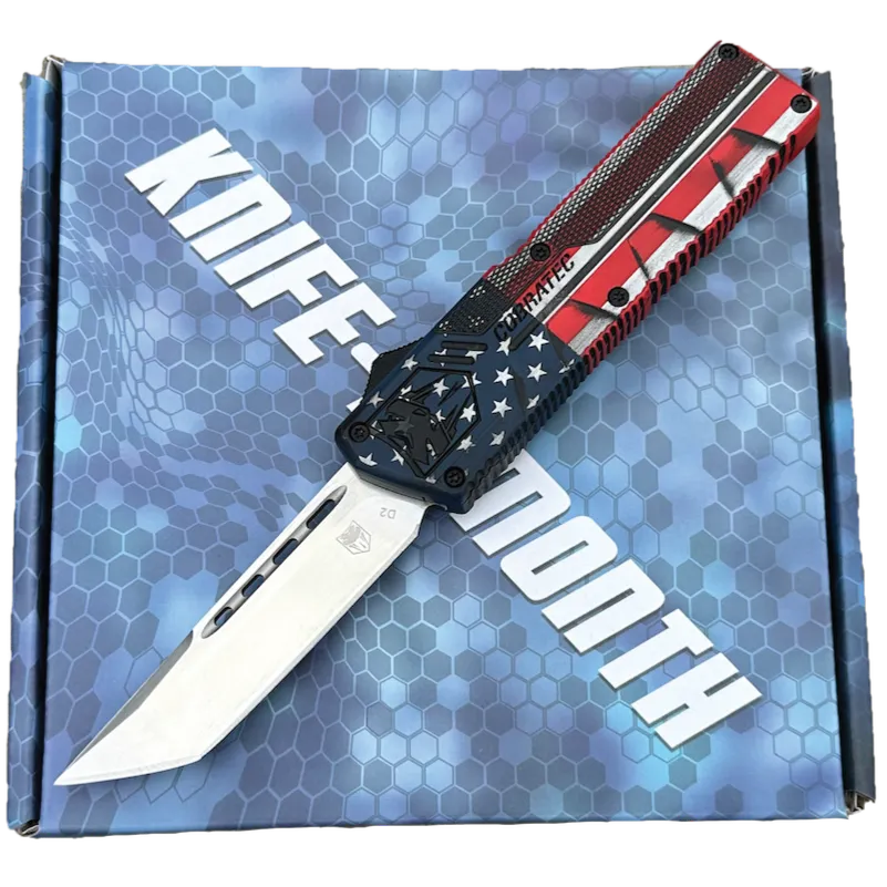 Each month you will receive a new and unique OTF (Out The Front) knife.