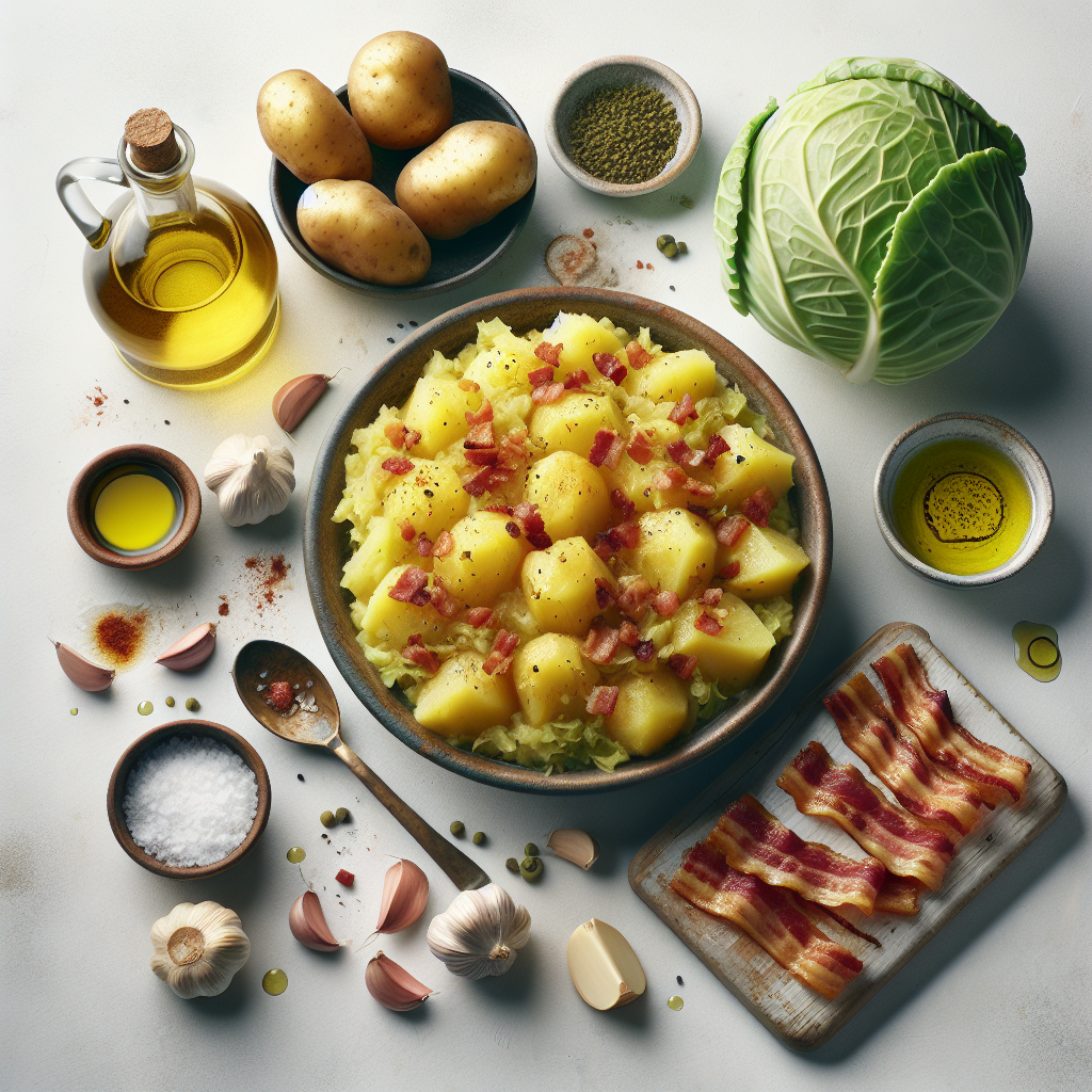 Trinxat, a traditional Andorran dish, is a hearty potato and cabbage mash that's typical of the Pyrenees cuisine. It's prepared by boiling potatoes and cabbage, then mashing them together with garlic, olive oil, and sometimes bacon or pancetta for added flavor.