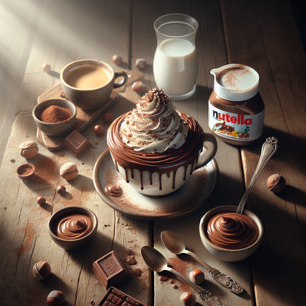 Nutella Coffee is a delightful fusion of rich coffee and the creamy hazelnut chocolate spread, Nutella. This indulgent beverage combines the strong, bold flavors of freshly brewed coffee with the sweetness and nuttiness of Nutella to create a luxurious drink.