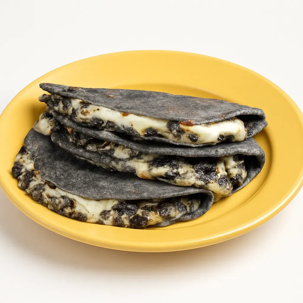 Embark on a culinary journey to Mexico with these delightful blue corn quesadillas filled with huitlacoche and creamy Oaxaca cheese.