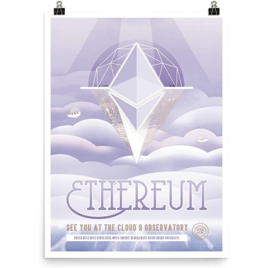 Ethereum Poster, Crypto Wall Poster, Crypto Bitcoin Artwork, Bitcoin Poster, Crypto-Currency Blockchain Investors Gift Art Wall Poster image