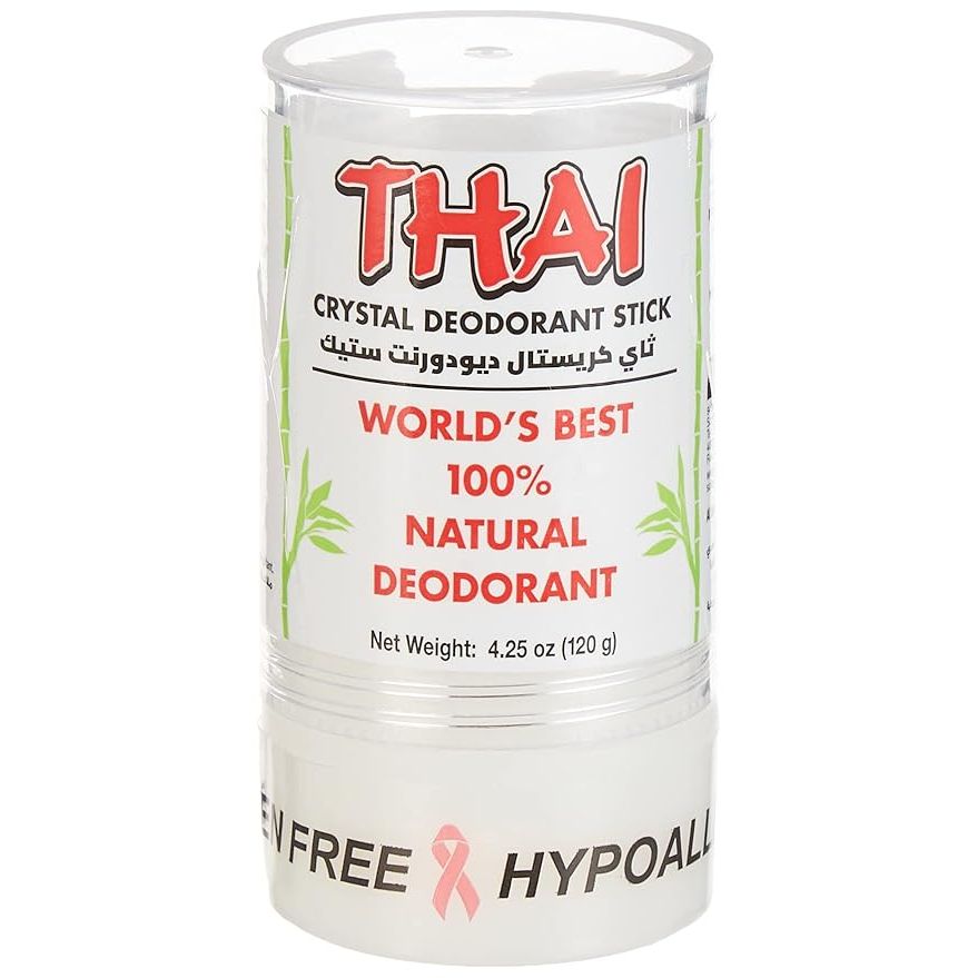 Thai Natural Crystal Deodorant Stick is a popular alternative to conventional deodorants and antiperspirants. This product is made from mineral salts which work to eliminate odor-causing bacteria without blocking pores or leaving behind any residue. The deodorant stick comes in a convenient size of 4.