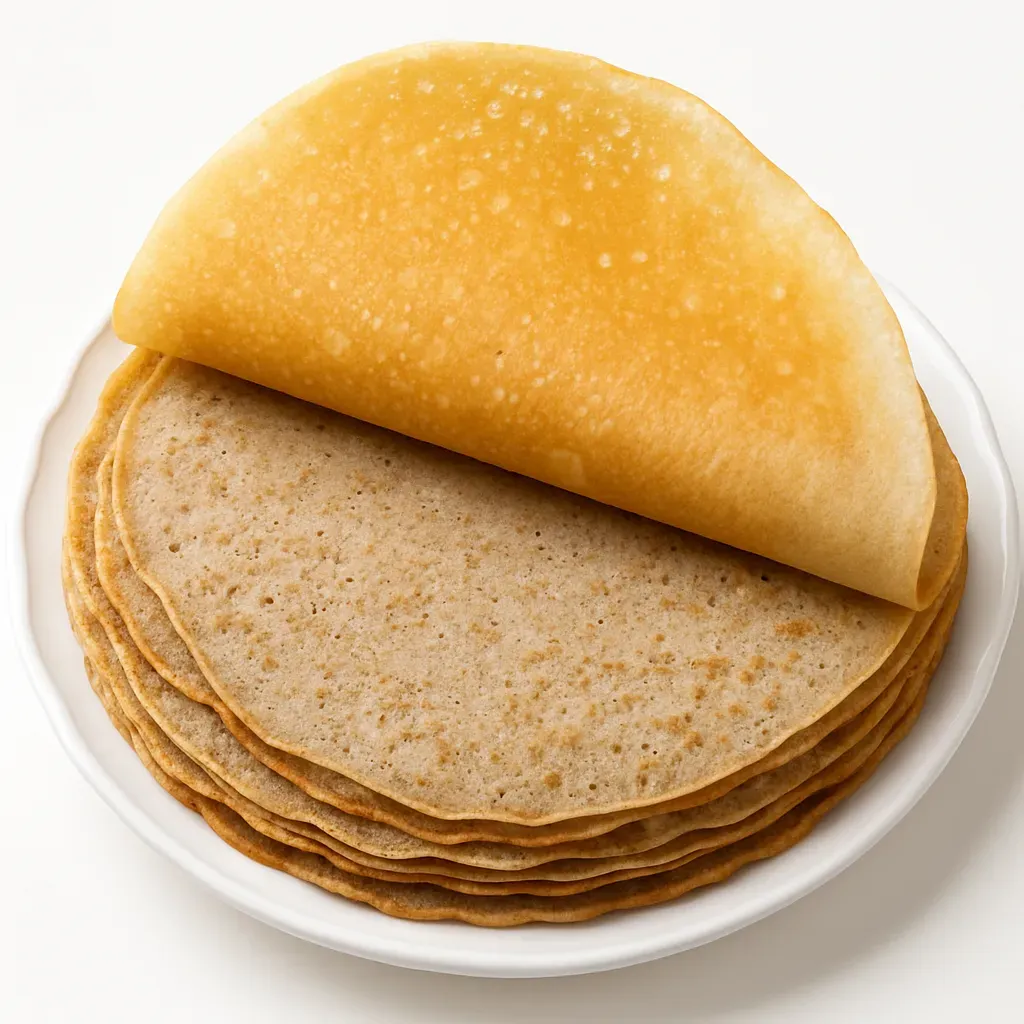 Delicious and nutritious pancakes made from rye flour, perfect for breakfast or a snack.