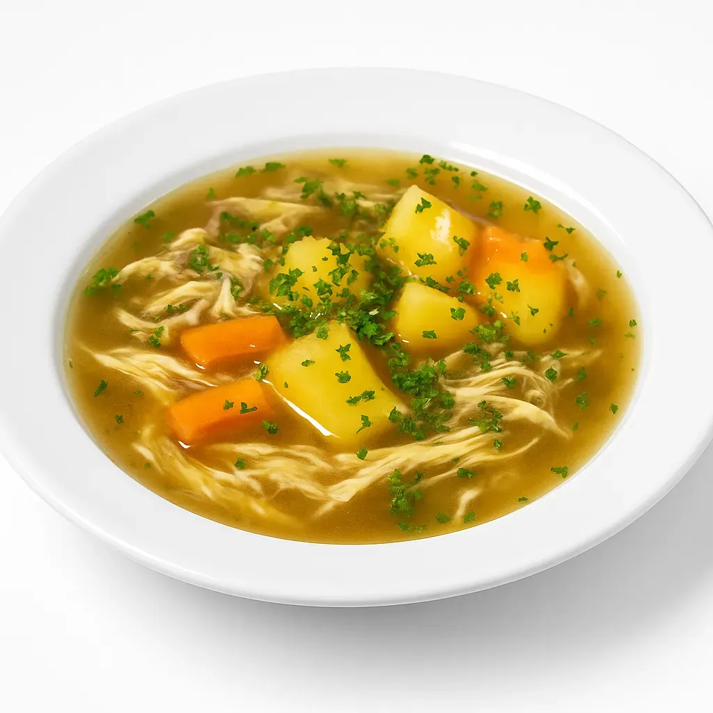 A traditional Austrian beef broth infused with roasted onions and spices, perfect as a starter to any meal.