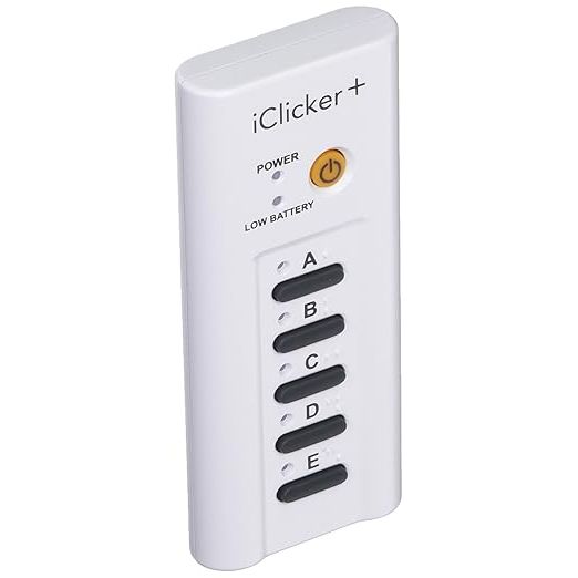 The iClicker+ Student Remote is a handheld device used by students to respond to interactive questions and polls during class. It allows instructors to easily gauge student understanding and engagement in real-time, making lectures more interactive and dynamic.