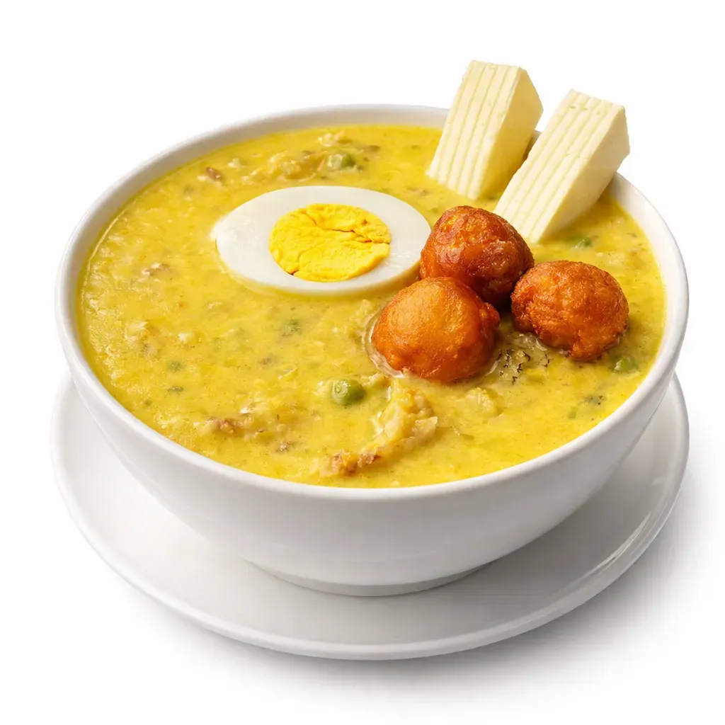 An Ecuadorian traditional soup made with a blend of grains, beans, and salted fish, celebrated during Holy Week leading up to Easter. This hearty dish is rich in flavors and symbolizes family and culture.