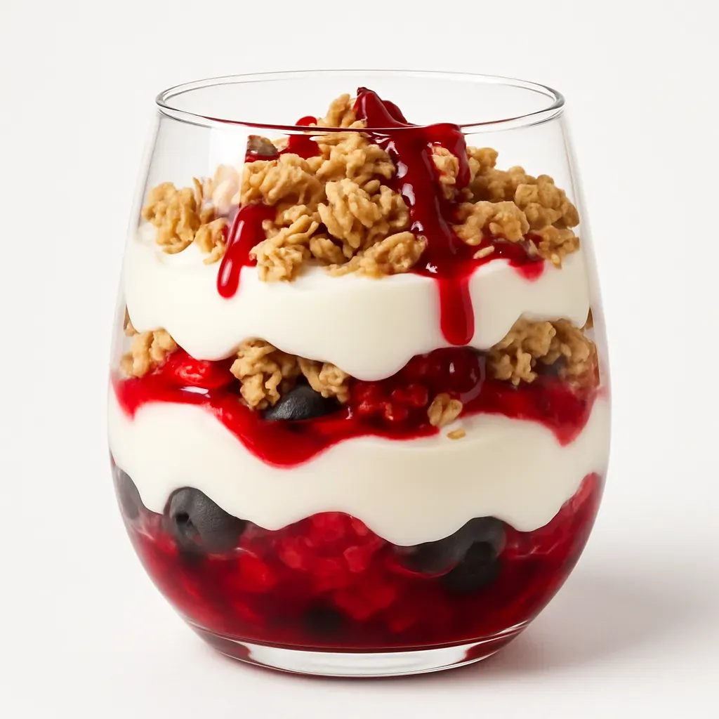 This delightful parfait layers creamy Arla Skyr yogurt with vibrant berries, crunchy granola, and optional chocolatey goodness, making it an energizing way to start your day.