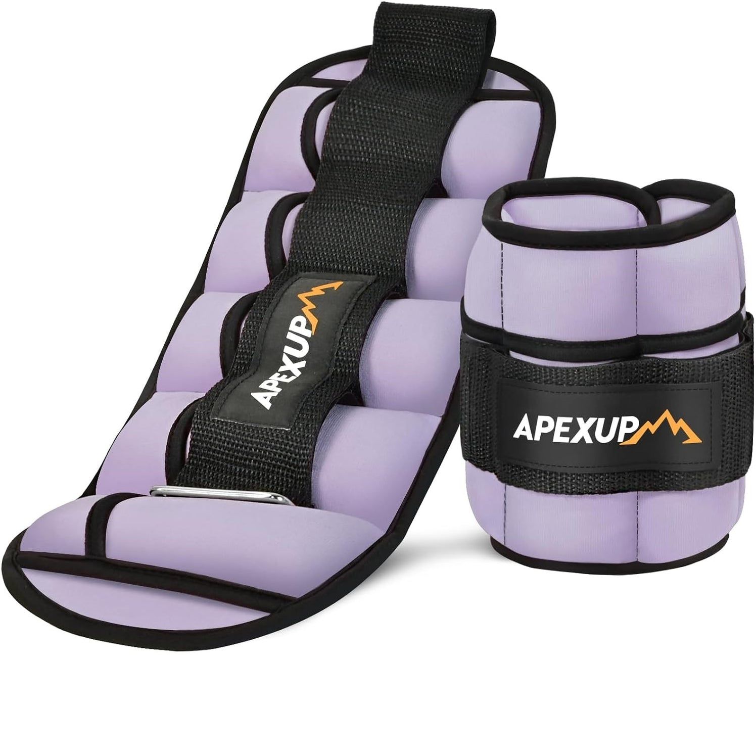 The adjustable ankle strength training weights are filled with iron sand to ensure a compact profile. The sleeve material is soft and breathable for maximum comfort during workouts. The package includes two ankle weights, each with 5 weight modules (1 lb per module), allowing weight adjustment from 1 to 5 lbs per ankle.