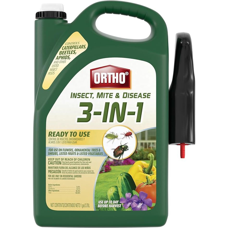 Ortho Insect Mite & Disease 3-in-1 Ready-To-Use is a powerful solution designed to protect your plants from various pests and diseases. This product comes in a convenient 1-gallon size, making it easy to apply to larger areas in your garden or yard.