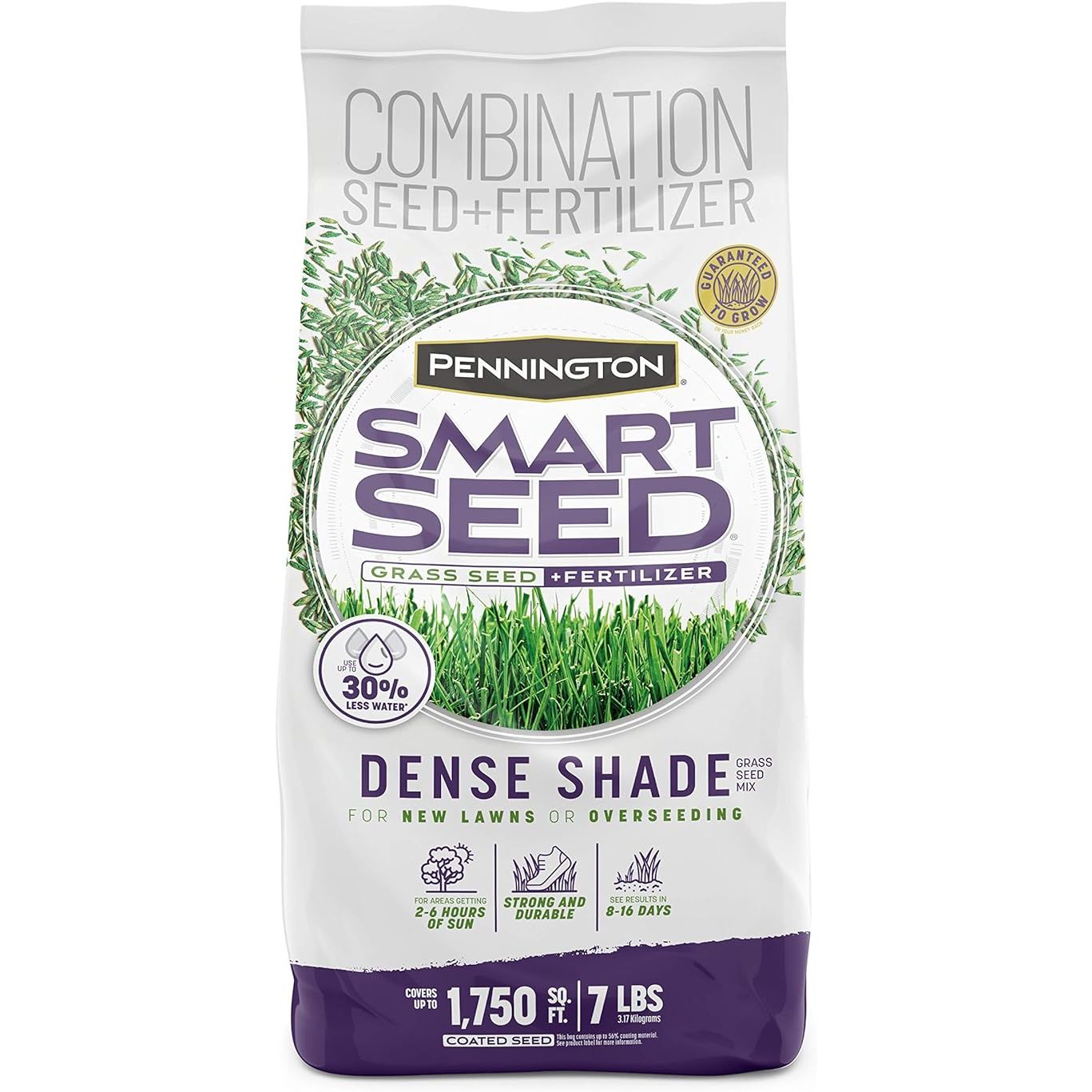 Pennington Smart Seed Dense Shade Grass Mix is a premium grass seed blend specifically designed for areas with limited sunlight. This 7-pound bag contains a mixture of fine fescue, perennial ryegrass, and Kentucky bluegrass seeds, providing a lush and resilient lawn that can thrive in shady conditions.