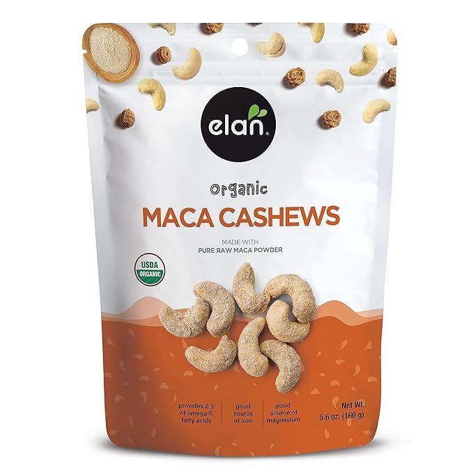 Elan Organic Maca Cashews are a nutritious and delicious snack option that combines the natural goodness of roasted cashews with superfood ingredients like maca powder and tigernut powder. These glazed nuts are non-GMO, gluten-free, vegan and kosher, making them an ideal choice for those with dietary restrictions or preferences. The 5.