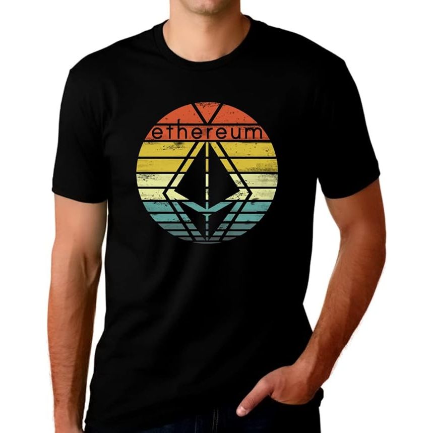 Vintage Ethereum Shirt for Men is a stylish and retro-inspired t-shirt featuring the Ethereum logo. This shirt is perfect for cryptocurrency enthusiasts and fans of Ethereum looking to show off their love for the digital currency in a fashionable way.